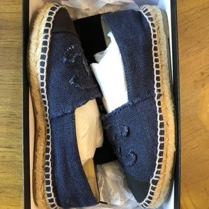 Chanel Canvas Espadrilles Navy Blue Flats